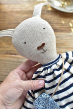 Load image into Gallery viewer, Ruthie the Rabbit – Heirloom Wool Doll in Harbor Stripe Set