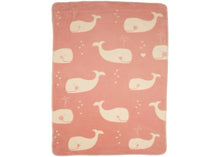 Load image into Gallery viewer, Organic Pink Whales Baby Blanket