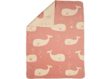 Load image into Gallery viewer, Organic Pink Whales Baby Blanket