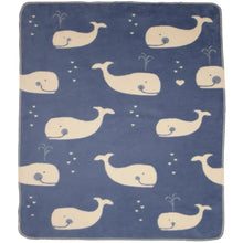 Load image into Gallery viewer, Organic Blue Whales Baby Blanket