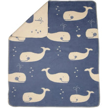 Load image into Gallery viewer, Organic Blue Whales Baby Blanket