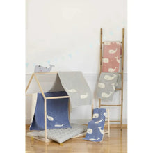 Load image into Gallery viewer, Organic Blue Whales Baby Blanket