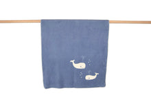 Load image into Gallery viewer, Organic Blue Whales Toddler Blanket