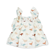 Load image into Gallery viewer, Whales Ruffle & Smocked Baby Dress (Organic Muslin)