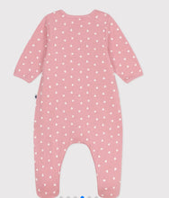 Load image into Gallery viewer, Heart Print Footie with Attached Onesie