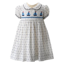 Load image into Gallery viewer, Baby Sailboat Smocked Dress and Bloomers
