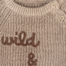 Load image into Gallery viewer, Wild & Free Embroidered Chunky Knit Baby Sweater (Organic)