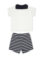 Load image into Gallery viewer, Baby Sailor Collar Shirt and Striped Shorts