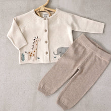 Load image into Gallery viewer, Organic Cotton Animal Safari Embroidered Baby Cardigan