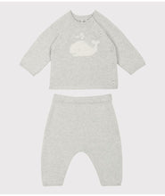 Load image into Gallery viewer, Baby 2-Piece Grey Whale Sweater and Pants Set