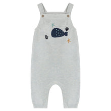 Load image into Gallery viewer, Whale Embroidered Knit Baby Overall Set (Organic Cotton)