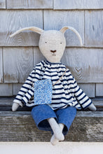 Load image into Gallery viewer, Ruthie the Rabbit – Heirloom Wool Doll in Harbor Stripe Set