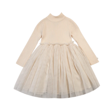 Load image into Gallery viewer, Off white knit top tulle skirt dress