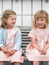 Load image into Gallery viewer, Peach Taffeta Embroidery Dress