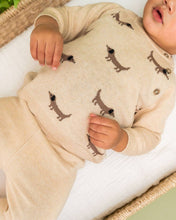 Load image into Gallery viewer, Doxie Dog Jacquard Knit Baby Raglan Pullover (Organic)