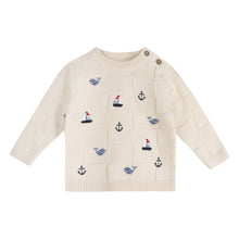 Load image into Gallery viewer, Nautical Embroidered Baby Pullover