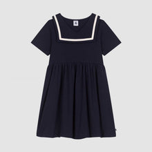 Load image into Gallery viewer, Petit Bateau Classic Organic Cotton Bib Sailor Dress