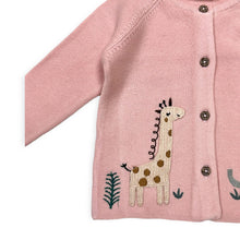 Load image into Gallery viewer, Organic Cotton Animal Safari Embroidered Baby Cardigan