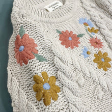 Load image into Gallery viewer, Floral Embroidered Chunky Baby Pullover Sweater (Organic)