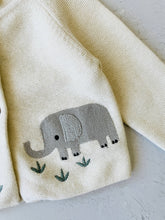 Load image into Gallery viewer, Organic Cotton Animal Safari Embroidered Baby Cardigan