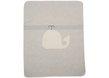 Load image into Gallery viewer, Whale and Stripes Baby Blanket