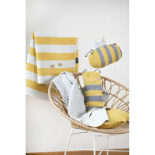 Load image into Gallery viewer, Bees and Stripes Embroidered Baby Blanket