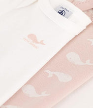 Load image into Gallery viewer, 3-Pack Whale Print Long Sleeve Onesies