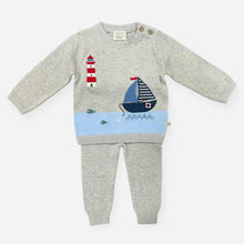 Load image into Gallery viewer, Lighthouse & Boat Baby Knit Pullover & Pants Set