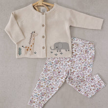 Load image into Gallery viewer, Organic Cotton Animal Safari Embroidered Baby Cardigan