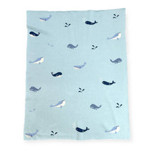 Load image into Gallery viewer, Whales - Organic Cotton Jacquard Sweater Knit Baby Blankets