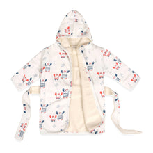 Load image into Gallery viewer, Nautical Crab Baby Hooded Bathrobe (Organic Jersey)