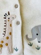 Load image into Gallery viewer, Organic Cotton Animal Safari Embroidered Baby Cardigan
