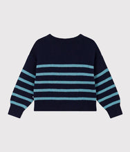 Load image into Gallery viewer, Navy and Blue Striped Sweater
