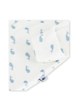 Load image into Gallery viewer, Baby Boy Velour Front Snap Whale Footie with Collar