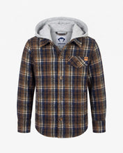 Load image into Gallery viewer, Earth Plaid Glen Hooded Shirt