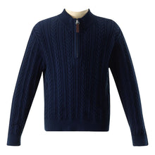 Load image into Gallery viewer, Half-zip Cable Knit Sweater