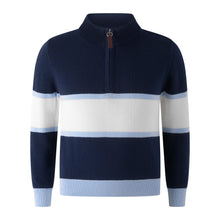 Load image into Gallery viewer, Classic Striped Half Zip Sweater