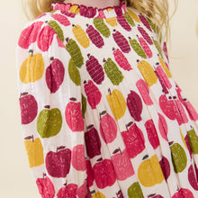 Load image into Gallery viewer, Girls Puff Sleeve Stevie- Pink Delicious Apples