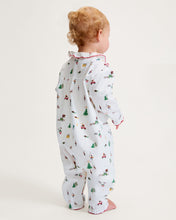 Load image into Gallery viewer, Baby Twill Madeline Romper in Holiday Town