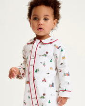 Load image into Gallery viewer, Baby Twill Cambridge Romper in Holiday Town