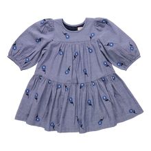 Load image into Gallery viewer, Embroidered Blue Blossom Fiona Dress