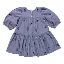 Load image into Gallery viewer, Embroidered Blue Blossom Fiona Dress