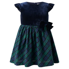 Load image into Gallery viewer, Velvet Blackwatch Check Party Dress
