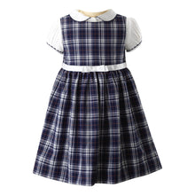 Load image into Gallery viewer, Check Pinafore Dress Set