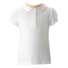 Load image into Gallery viewer, Pink Picot Trim Polo
