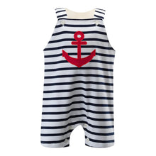 Load image into Gallery viewer, Baby Stripe Anchor Jersey Shortall