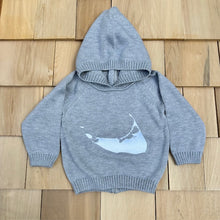 Load image into Gallery viewer, Hooded, Zip Back Baby Sweater with Image of Nantucket