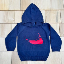 Load image into Gallery viewer, Hooded, Zip Back Baby Sweater with Image of Nantucket