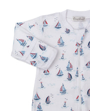Load image into Gallery viewer, Red, White, & Blue Regatta Zip Footie