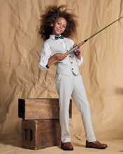 Load image into Gallery viewer, Light Grey Plaid Suit Pants